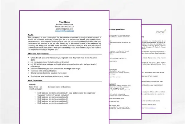 Free resources for job seekers including CV templates and interview guides